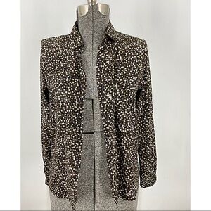 Franck Olivier France vintage silk boHo granny cottage core leaf print button 2